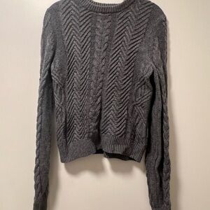 Theory Charcoal Cable Knit Women's Sweater